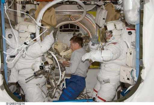 Bowen, Ferguson and Kimbrough in A/L prior to EVA 4