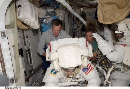 Ferguson, Kimbrough, Magnus and Bowen in A/L prior to EVA 4