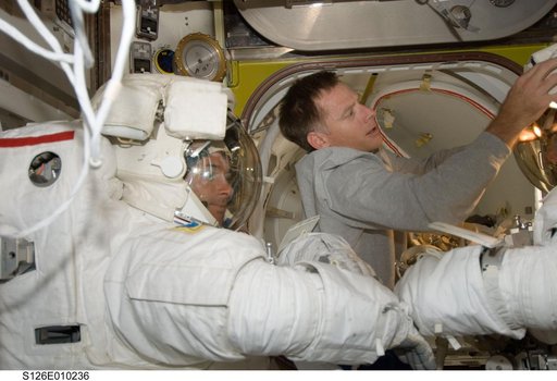 Kimbrough and Ferguson in A/L following EVA 4