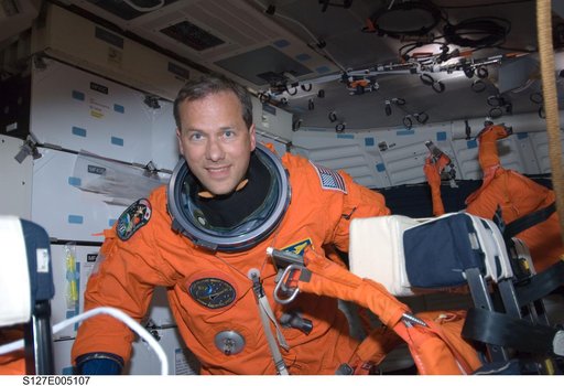 Marshburn wears LES in the FWD MDDK of Space Shuttle Endeavor during STS-127 Mission