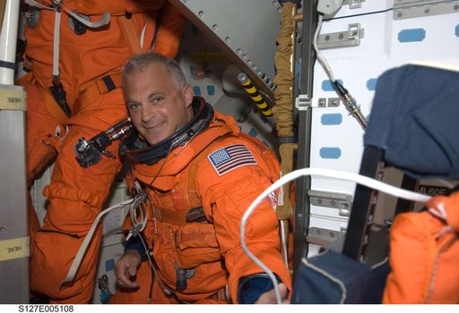 Wolf wears LES in the FWD MDDK of Space Shuttle Endeavor during STS-127 Mission