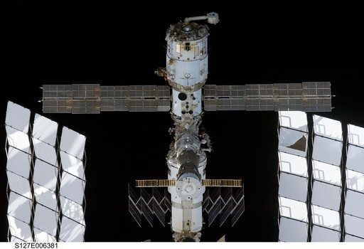 ISS during arrival of STS-127 Space Shuttle Endeavour
