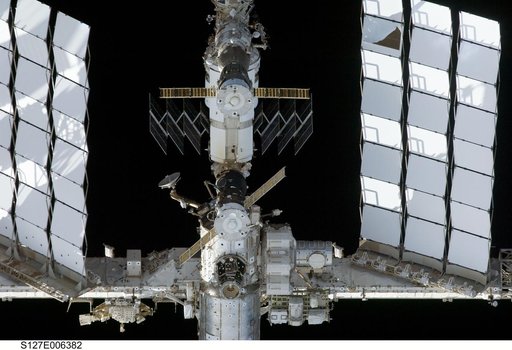 ISS during arrival of STS-127 Space Shuttle Endeavour