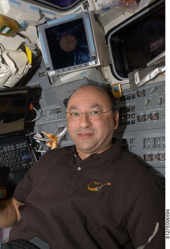 Polansky in the aft FD on Space Shuttle Endeavour during STS-127 Mission