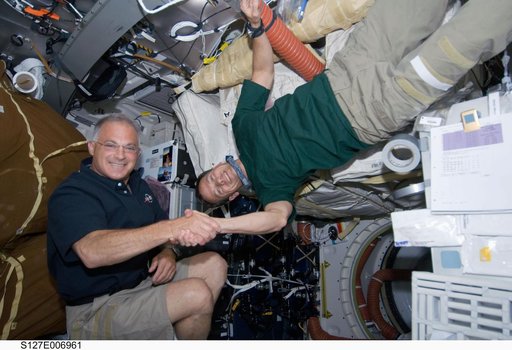 Wolf and Marshburn in the MDDK during STS-127 / Expedition 20 Joint Operations
