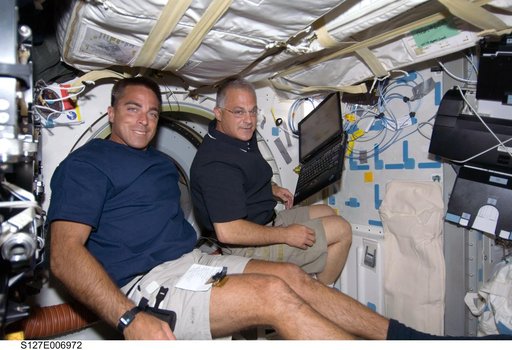 Cassidy and Wolf in the MDDK during STS-127 / Expedition 20 Joint Operations