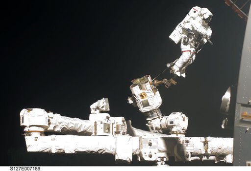 Wolf during EVA-2 on STS-127 / Expedition 20 Joint Operations