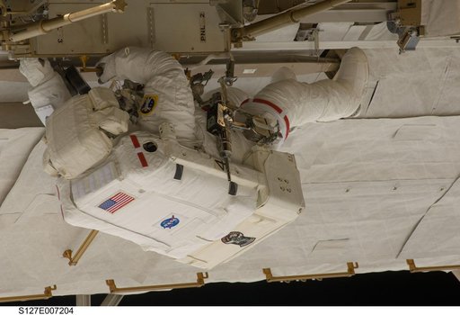 Marshburn during EVA-2 on STS-127 / Expedition 20 Joint Operations