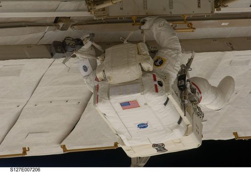 Marshburn during EVA-2 on STS-127 / Expedition 20 Joint Operations