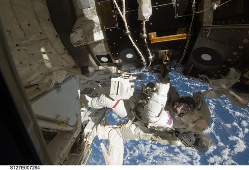 Marshburn during EVA-2 on STS-127 / Expedition 20 Joint Operations