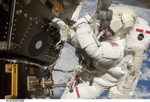 Marshburn during EVA-2 on STS-127 / Expedition 20 Joint Operations