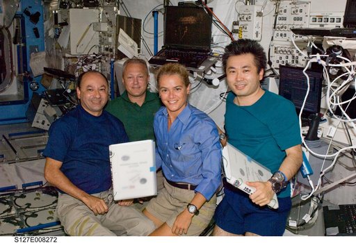 STS-127 and Expedition 20 Crewmembers in the JEM during Joint Operations