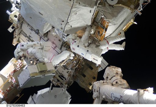 Marshburn and Cassidy during EVA-4