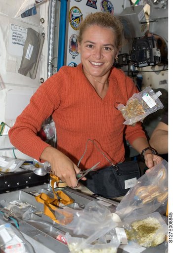 Payette enjoys meal in the Node 1 during Joint Operations