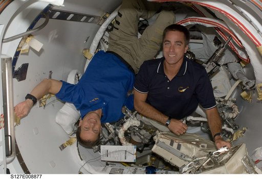Marshburn and Cassidy in the A/L during Joint Operations