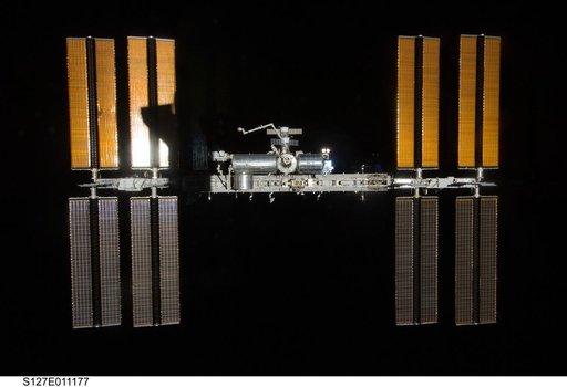 Fly around view of the ISS by the STS-127 crew