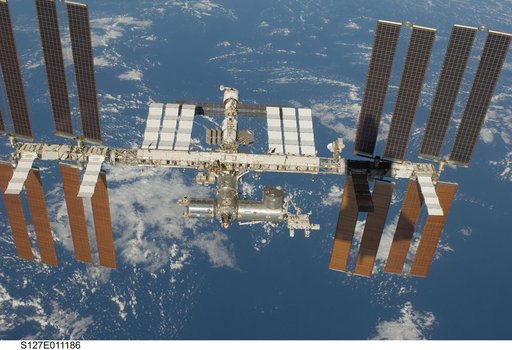 Fly around view of the ISS by the STS-127 crew