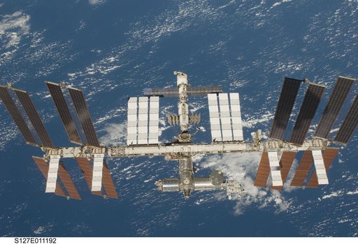 Fly around view of the ISS by the STS-127 crew