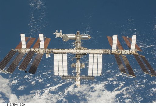 Fly around view of the ISS by the STS-127 crew