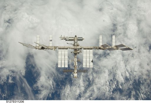 Fly around view of the ISS by the STS-127 crew