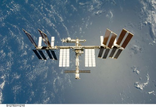 Fly around view of the ISS by the STS-127 crew