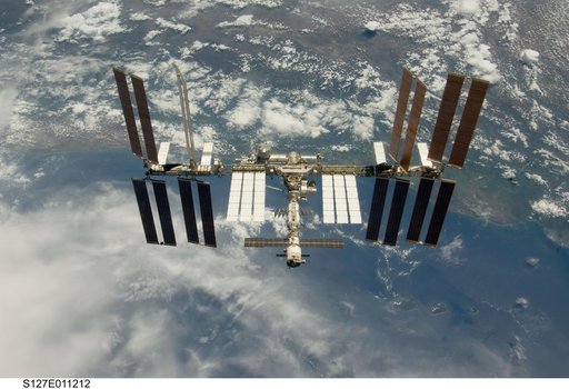 Fly around view of the ISS by the STS-127 crew