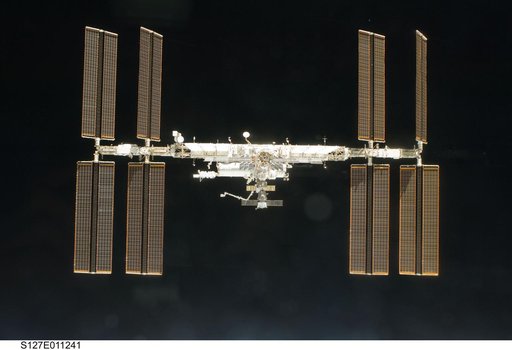Fly around view of the ISS by the STS-127 crew