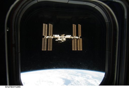 Fly around view of the ISS by the STS-127 crew