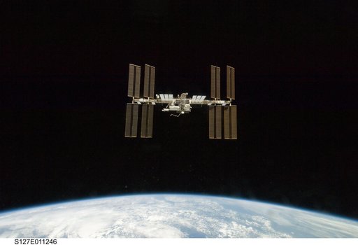 Fly around view of the ISS by the STS-127 crew