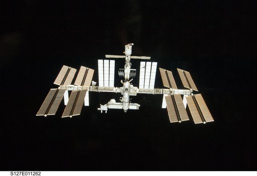 Fly around view of the ISS by the STS-127 crew