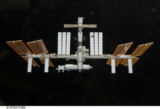Fly around view of the ISS by the STS-127 crew