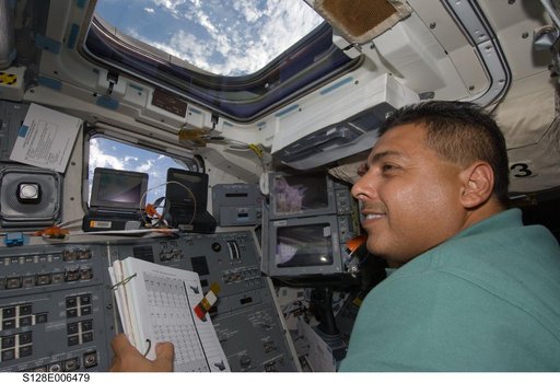 Hernandez on Flight Deck (FD) during OBSS OPS