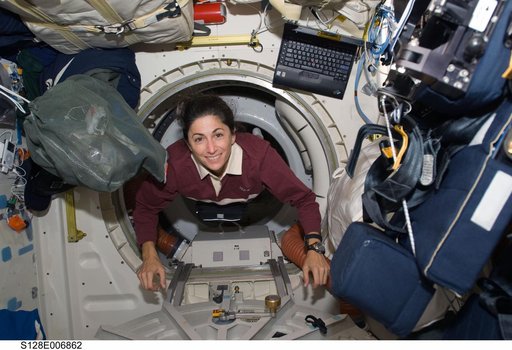 Stott in Shuttle Airlock