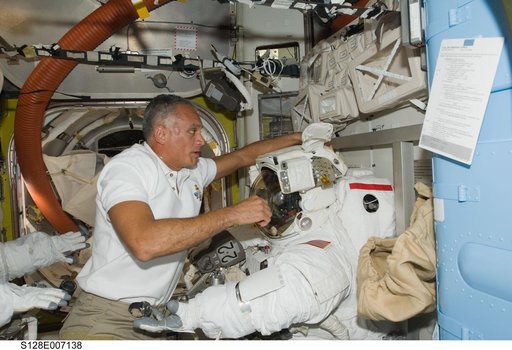 Extravehicular Mobility Unit (EMU) Prep in Joint Airlock