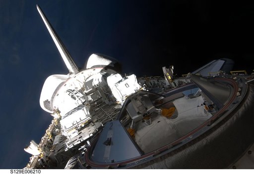 Overall view of Atlantis' Payload Bay taken during the STS-129 Mission