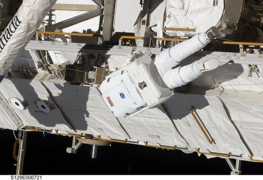 View of STS-129 MS4 Satcher during EVA1