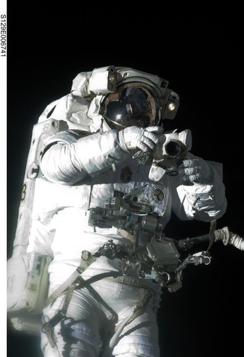 View of STS-129 MS4 Satcher during EVA1