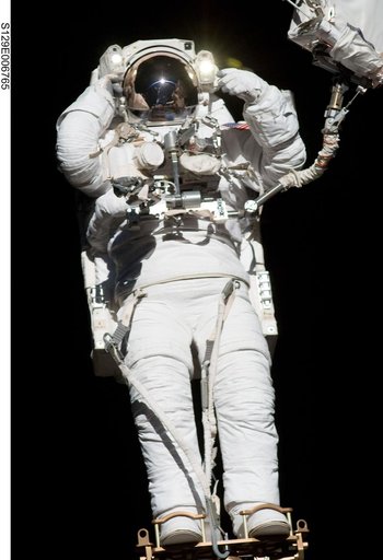 View of STS-129 MS4 Satcher during EVA1
