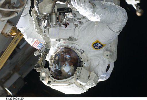 View of STS-129 MS4 Satcher during EVA3