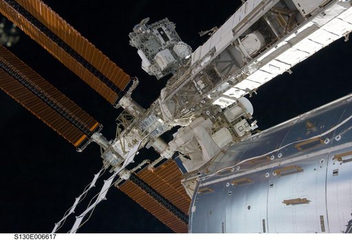 Partial View of ISS during STS-130 Docking OPS