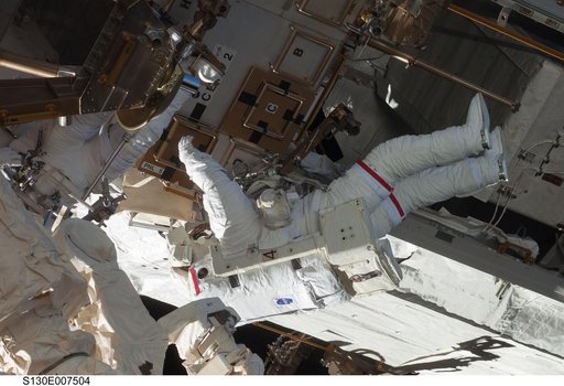 Behnken and Patrick during EVA 1