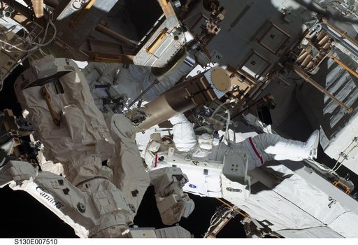 Behnken and Patrick during EVA 1