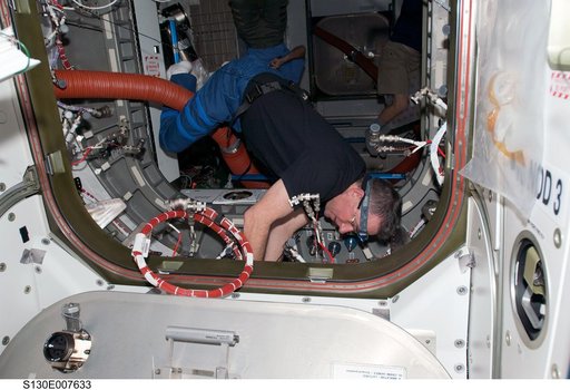 Robinson during Node 3 Vestibule Outfitting