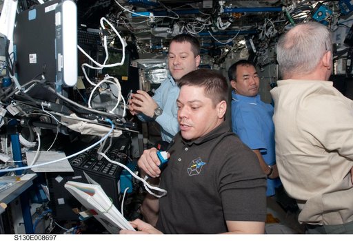 Crewmembers in US Lab during PMA-3 Relocation OPS