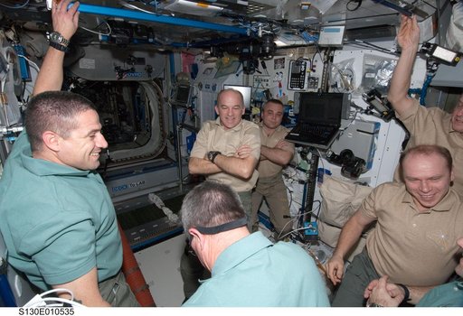 STS-130 and Expedition 22 Farewell Ceremony in Node 2