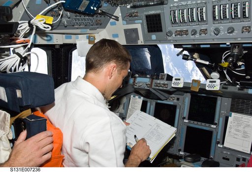 Dutton on Flight Deck during Rendezvous OPS