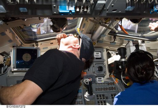 Poindexter and Wilson on the Flight Deck during Approach OPS