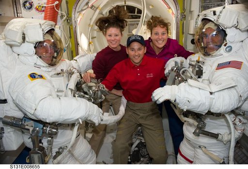 STS-131 EVA 2 EMU Prep