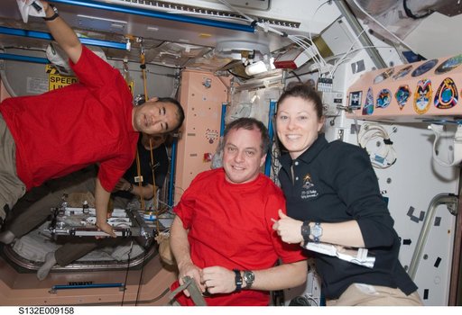 Expedition 23 Crewmembers in the Node 1 during Joint Operations