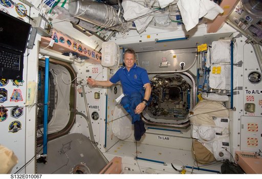 Sellers floats in the Node 1 during Joint Operations